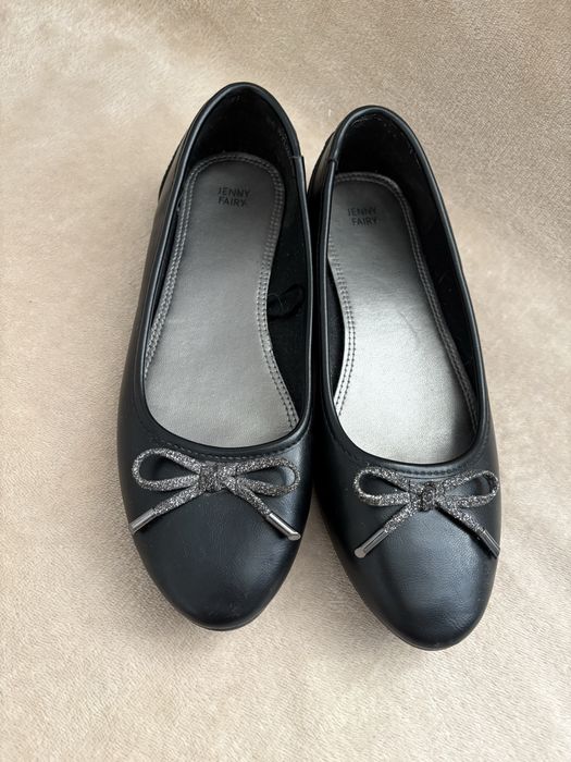 Buty baletki baleriny półbuty czarne koniec roku okazja wyjściowe apel