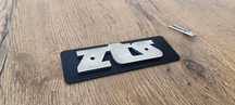 Tabliczka znaczek ZTS emblemat stal nierdzewna polerowana 3mm grill