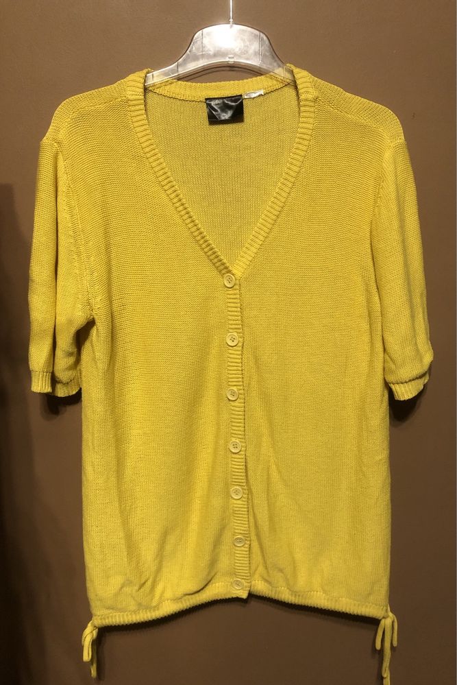 Sweter sweterek bonprix plus size duży rozmiar żółty musztardowy