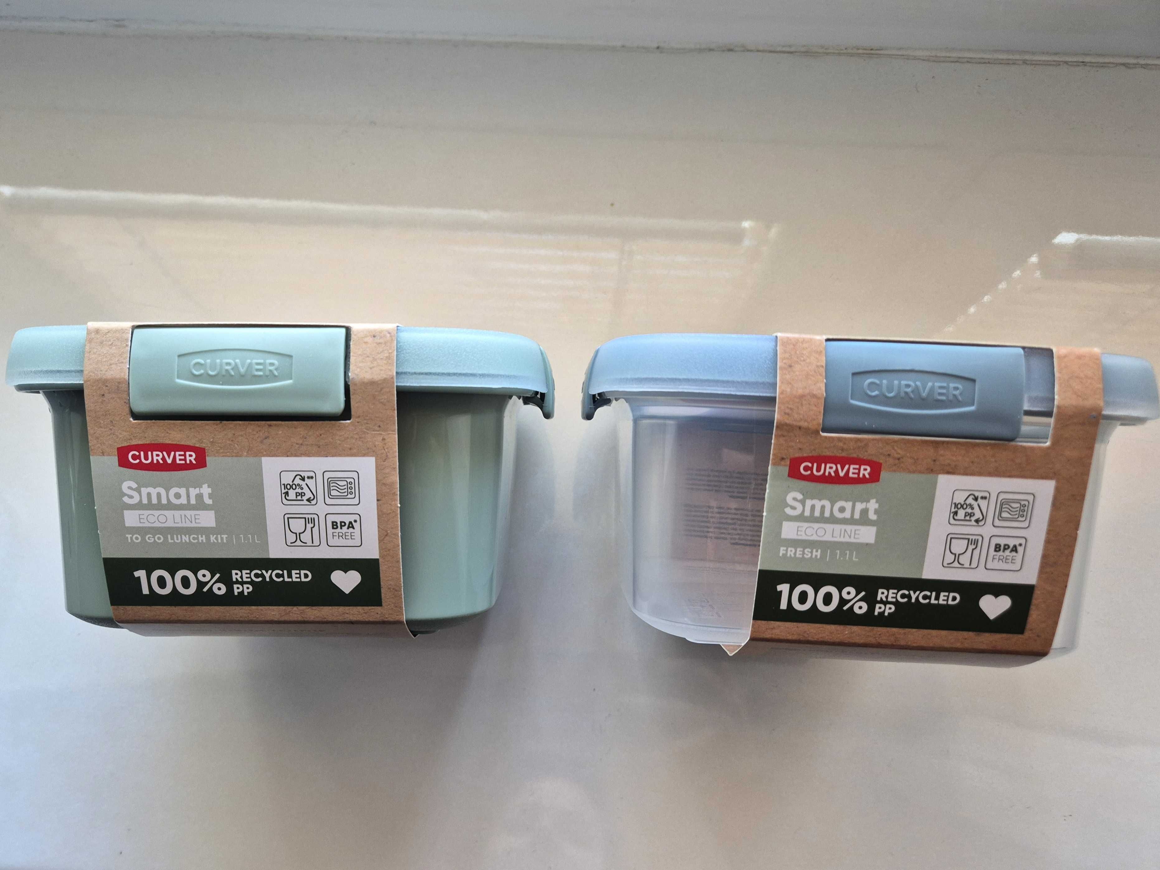 Zestaw NOWYCH pojemików na żywność Curver Smart Eco  2 x 1,1l lunchbox