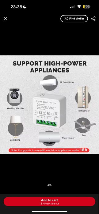 Zigbee Smart Switch – Suporta até 16A (Alta Potência)