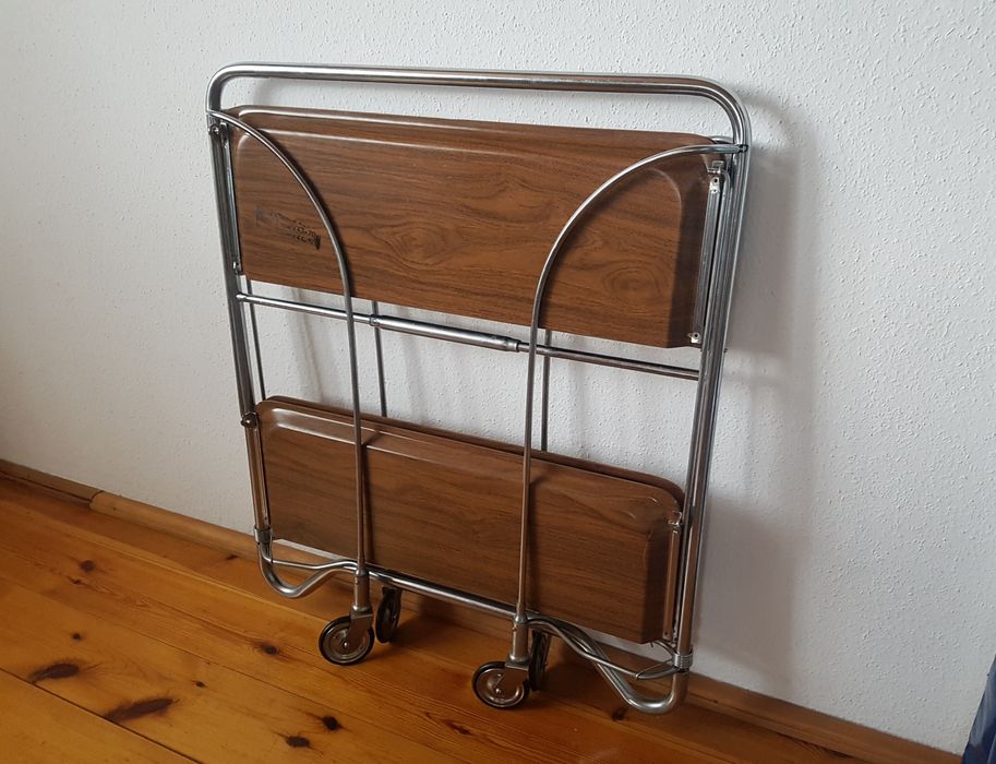 Składany barek stolik na kółkach Desing PRL