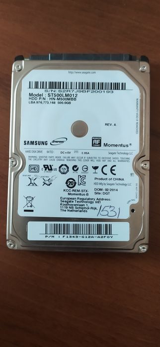 Жорсткий диск sata 2.5 500GB
