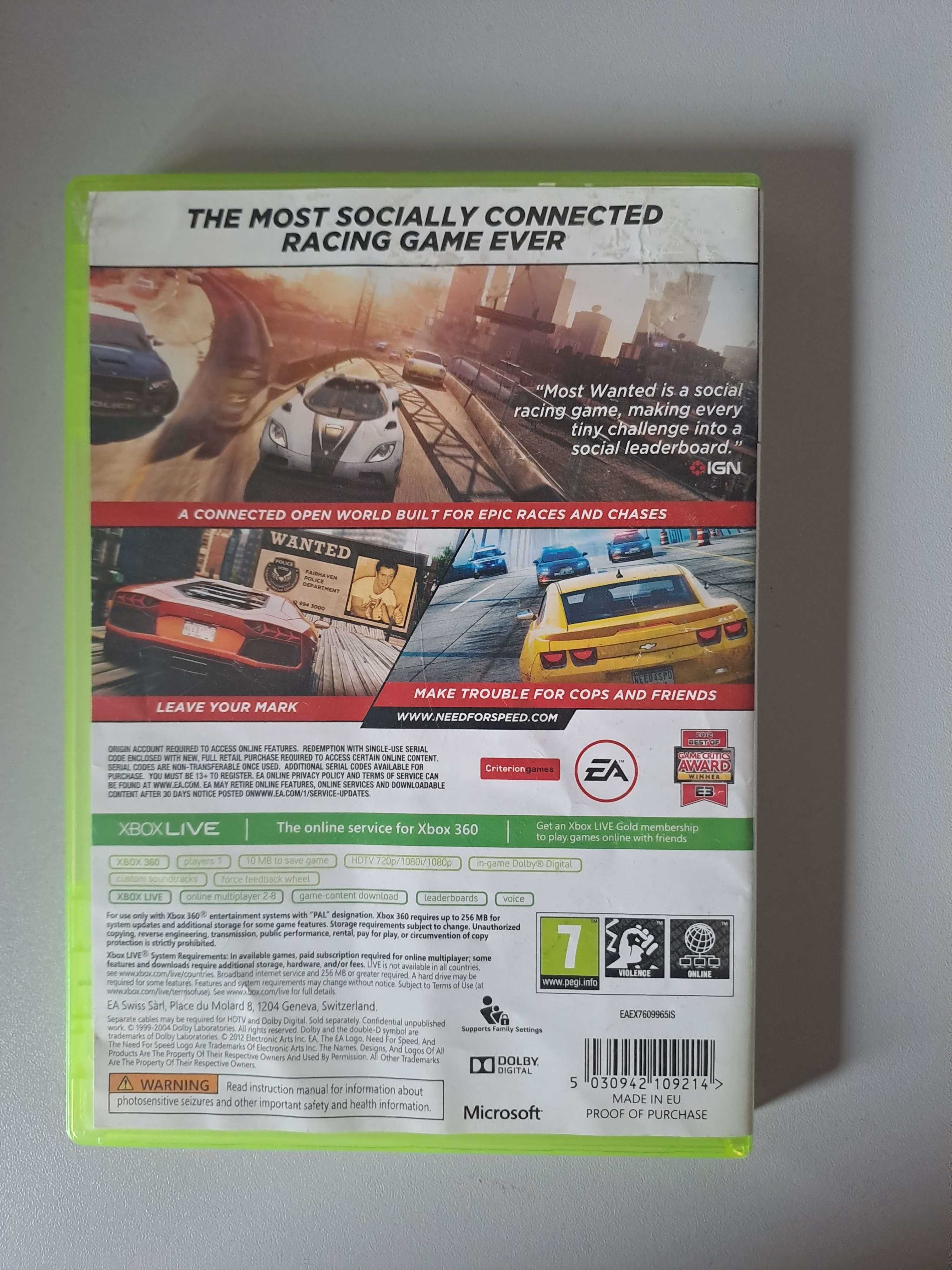Gra Need For Speed Most Wanted XBOX 360