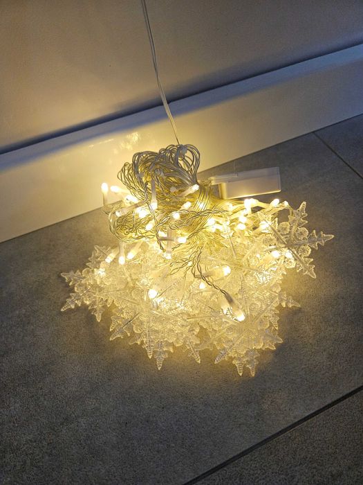 kurtyna świetlna LED płatki śniegu 3,5mx0,8