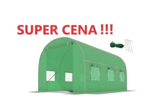 SUPER CENA Tunel foliowy ogrodowy z oknami zielony 6m2, 3x2m +GRATIS