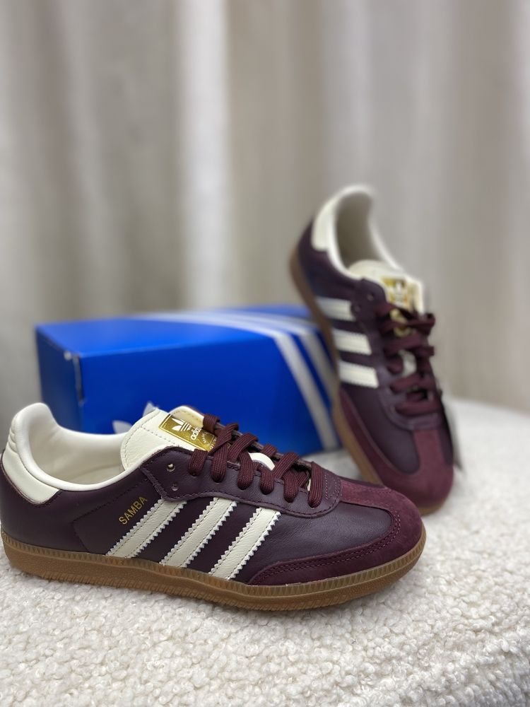 Оригінальні Кросівки Adidas Samba OG Maroon Gold Mettalic ID0477