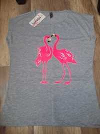 T-shirt damski Flamingi