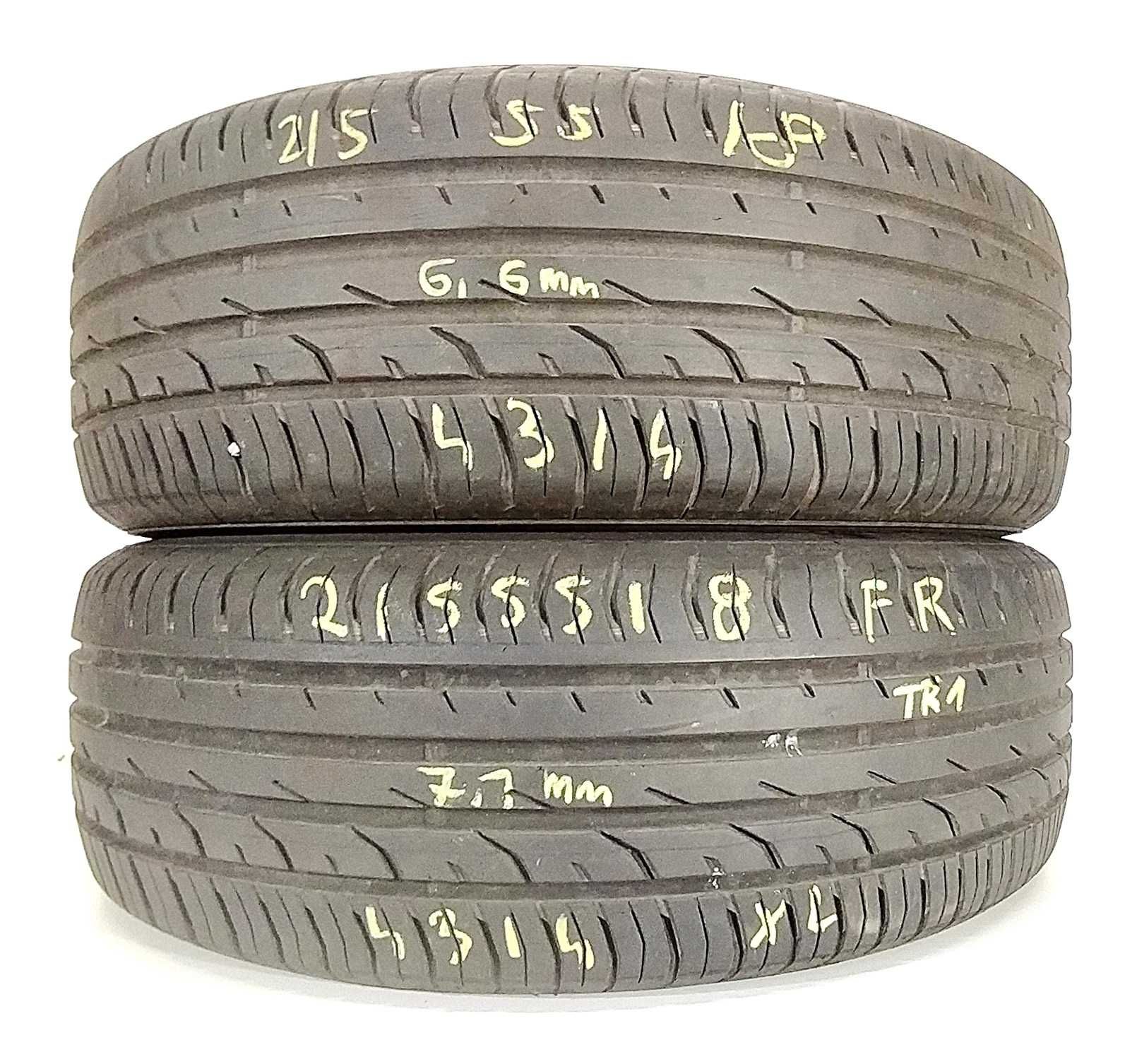 2x 215/55 R18 XL Continental PC2e opony letnie 7 mm /  montaż
