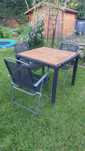Stół rattan drewno  + 3 krzesła