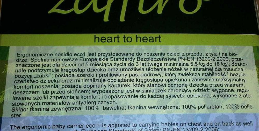 Womar Nosidełko Ergonomiczne Zafffiro ECO1 z Kapturkiem!