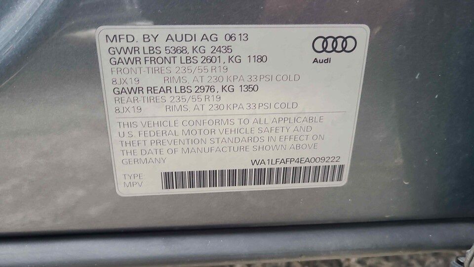 Свіжо привезений автомобіль Ауді Q5, 2014 року, дв. 1984 см3, бензин.