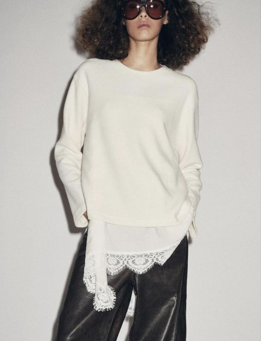 Кофта zara з мереживом