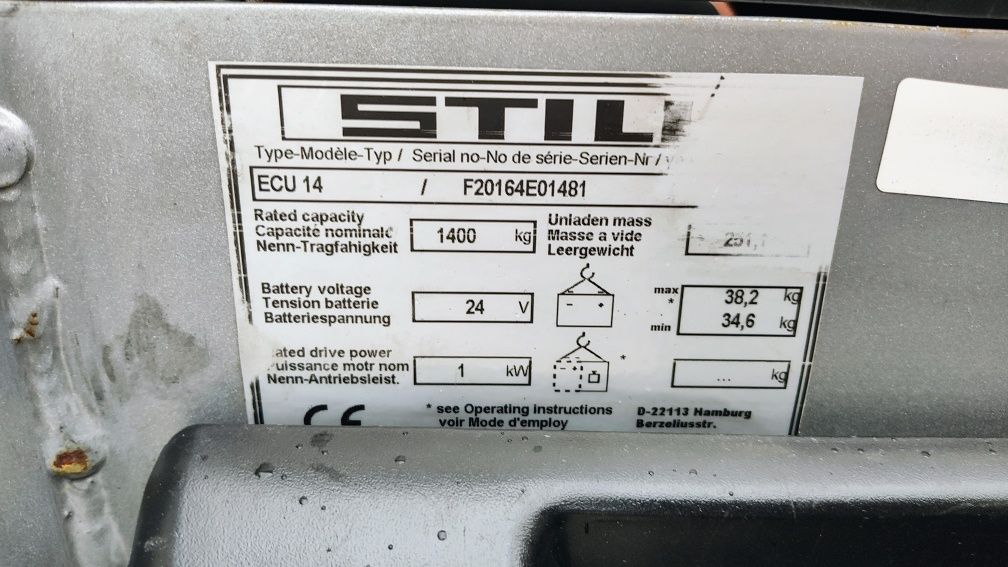 Wózek paletowy widłowy elektryczny STILL na części