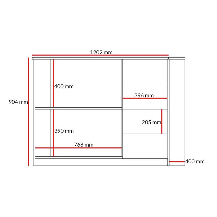 Komoda młodzieżowa z szufladami Billz 2D4S 120 [Darmowa wysyłka)