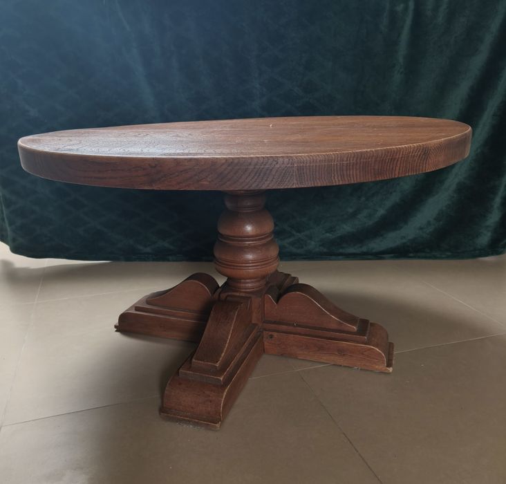 Stół dębowy średnica 90 cm wysokość 35cm