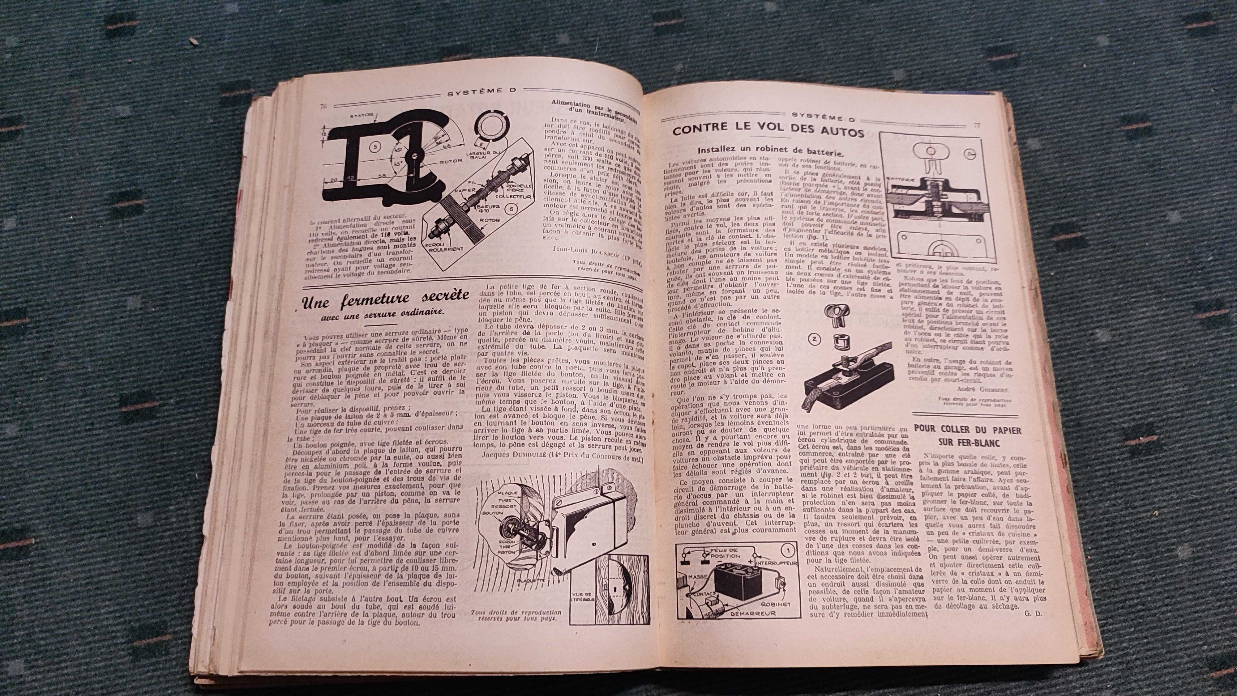 12 Revistas antigas de Bricolage TOUT LE SYSTEME "D" - 1951