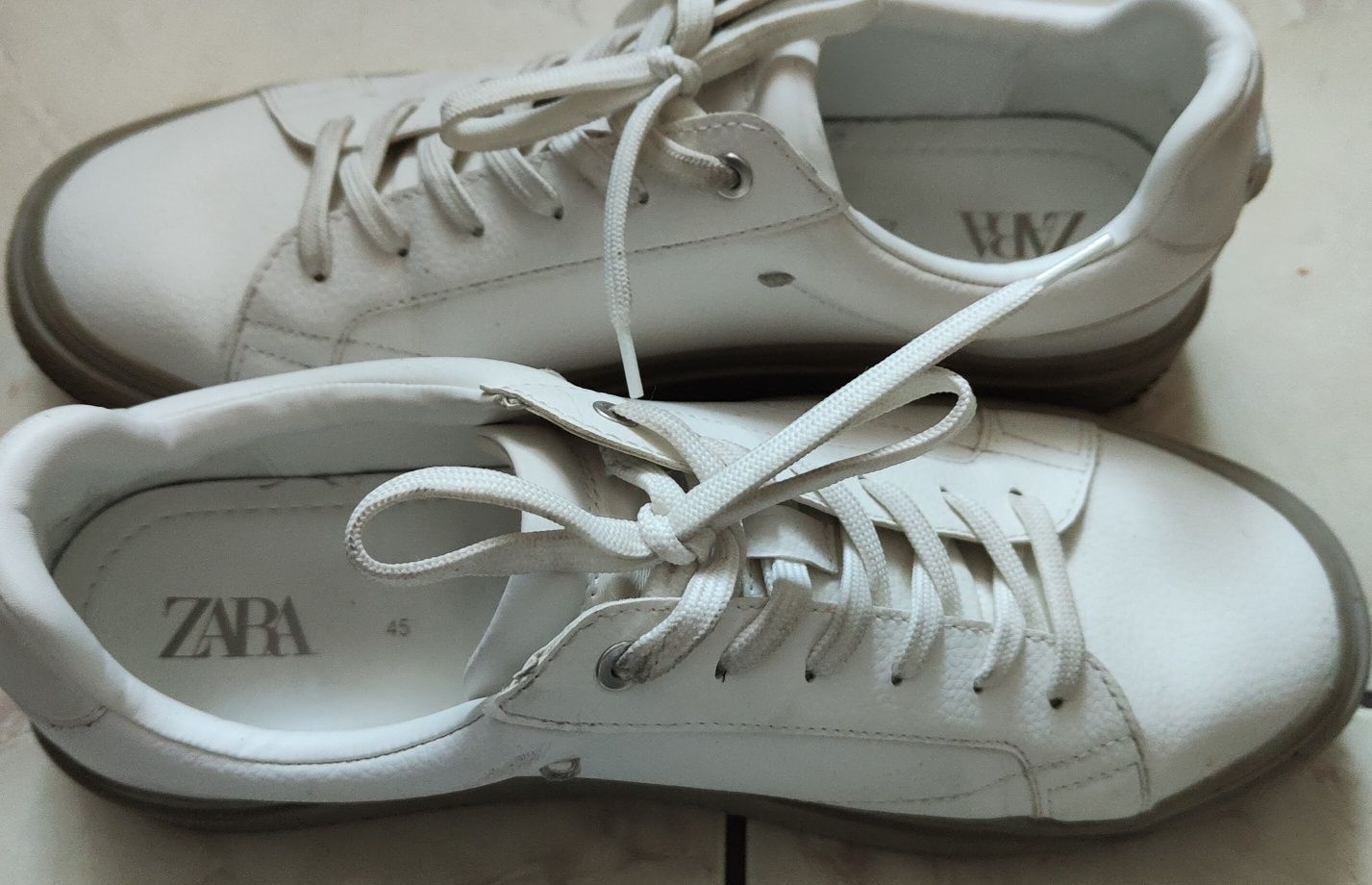 Białe męskie sneakersy Zara man 45