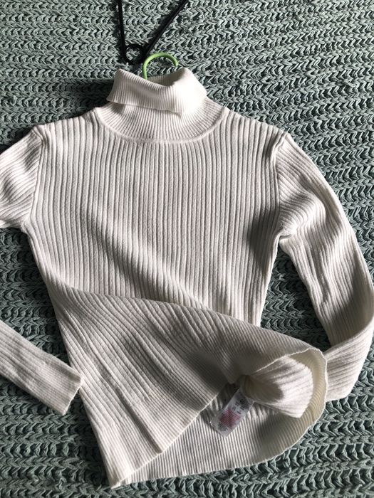 Bialy prazkowany golf primark w bdb stanie uniwersalny super sie preze