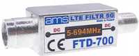Filtr telewizyjny antenowy TV LTE 5G FTD-700 GSM block DC pass 24V AMS