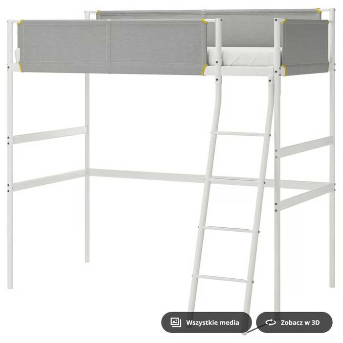 Rama łóżka IKEA, biały/jasnoszary, chłopiec dziewczynka