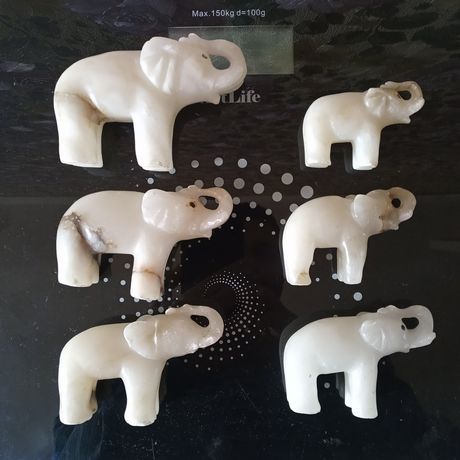 Слон слоны набор 6 штук советского периода предположительно мрамор