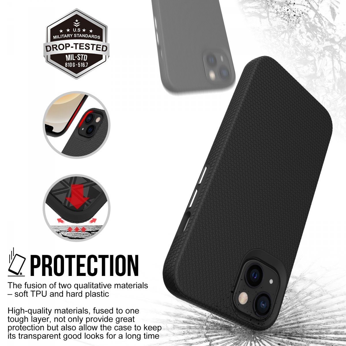 X-Guard Dual Layer Rugged Case Pancerne Etui Do Iphone 13 (Czarny)