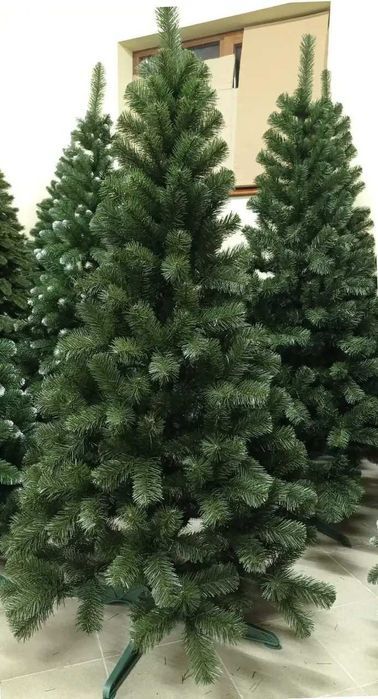 Елка искусственная пушистая зеленая, ель, сосна новогодняя +подставкой