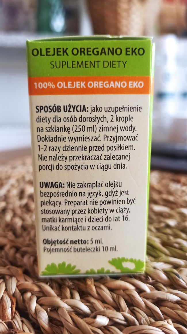 Olejek z oregano 100% ekologiczny