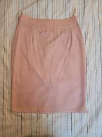 Spódnica 38 M ołówkowa kolor łososiowy blady róż spódniczka
