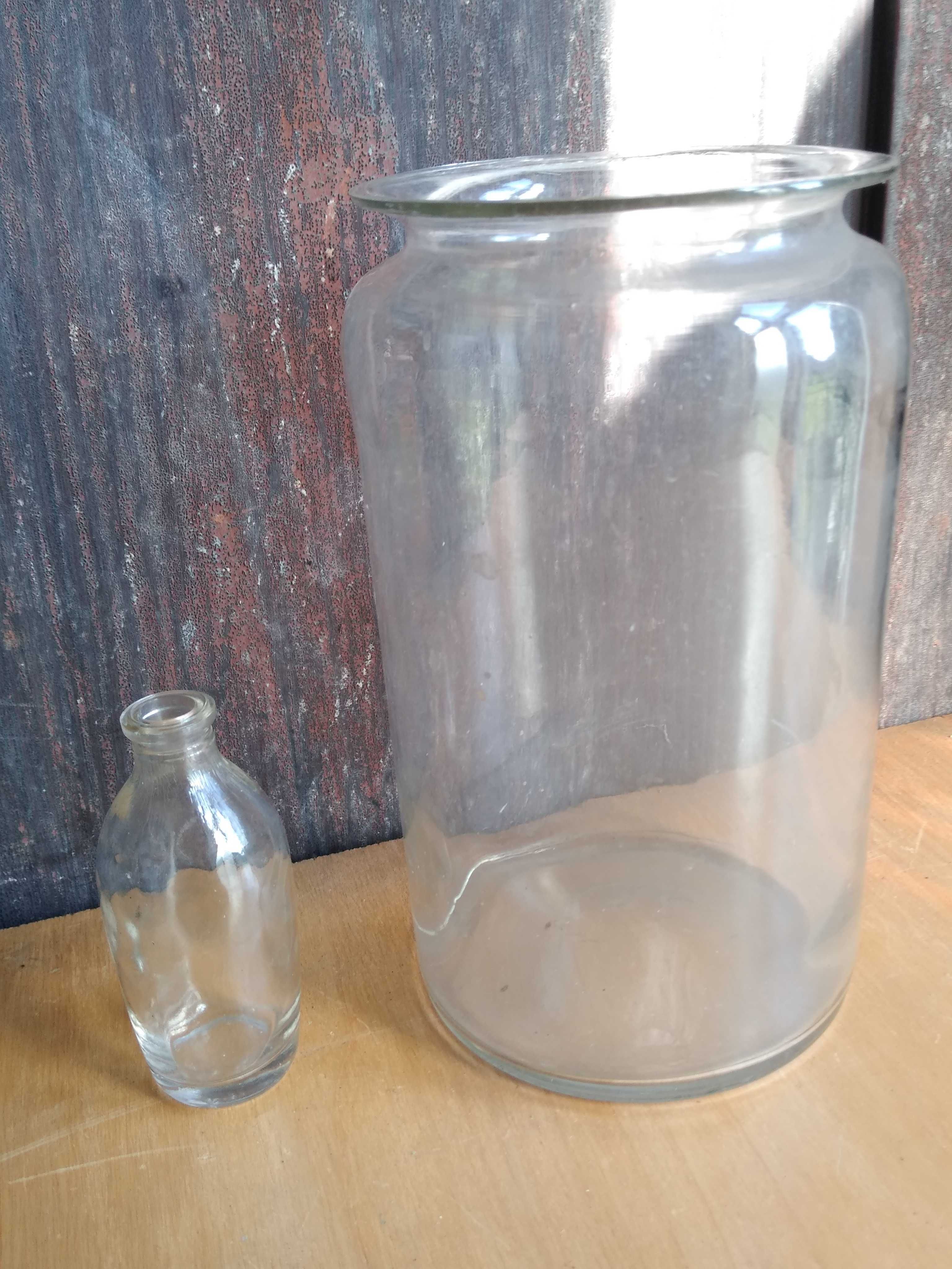 Stary przedwojenny słoik apteczny 1,5 litra plus butelka zabytek