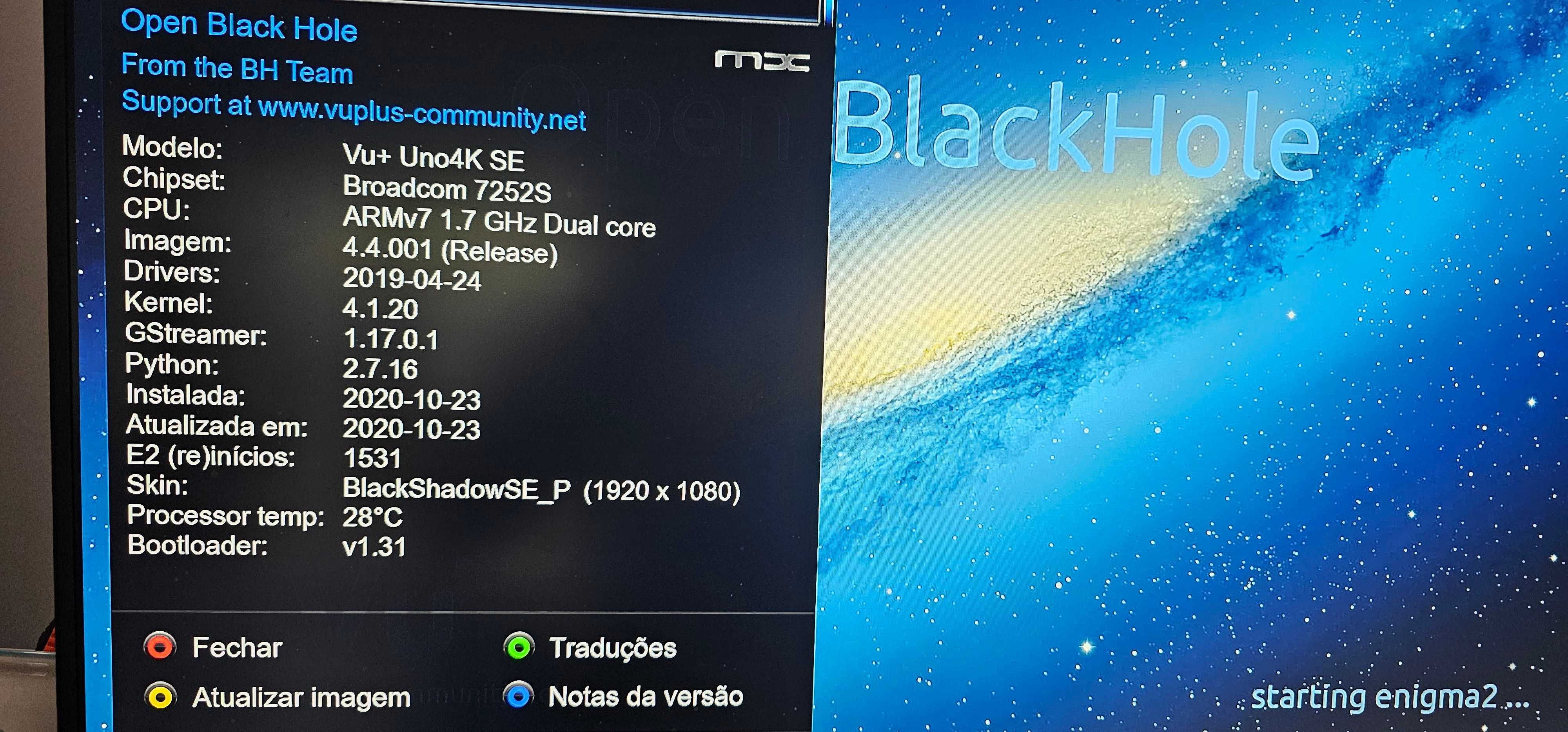 recetor satélite Vu Uno 4K SE