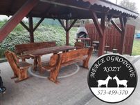 NOWE CENY! Meble ogrodowe drewniane góralskie. Lite drewno ławka stół