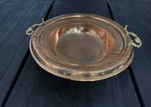 Braseira de cobre com pegas em bronze
