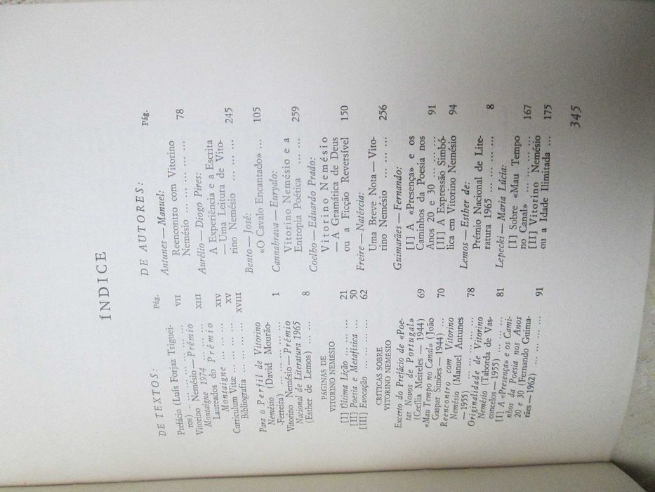 Críticas sobre Vitorino Nemésio