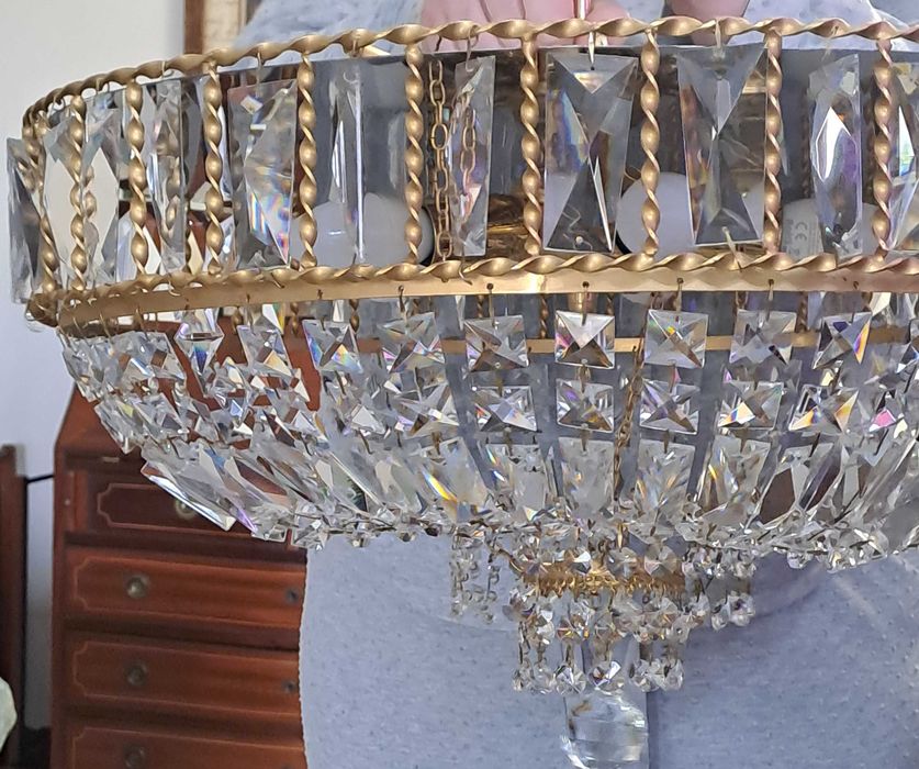 Candeeiro de teto vintage cristal