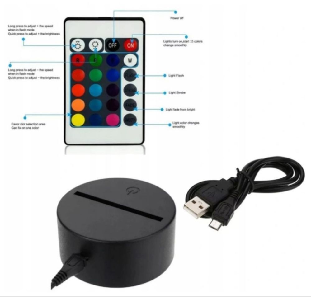 Lampka nocna 3D LED pad do playstation 4