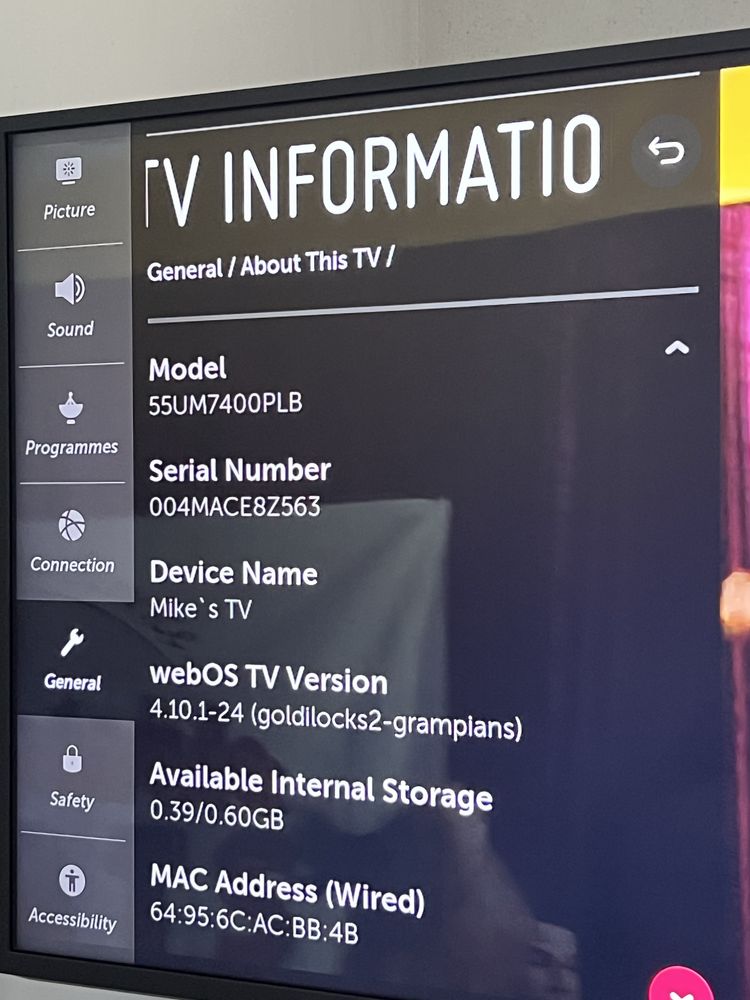 TV LG 55UM7400PLB Ultra HD 4K