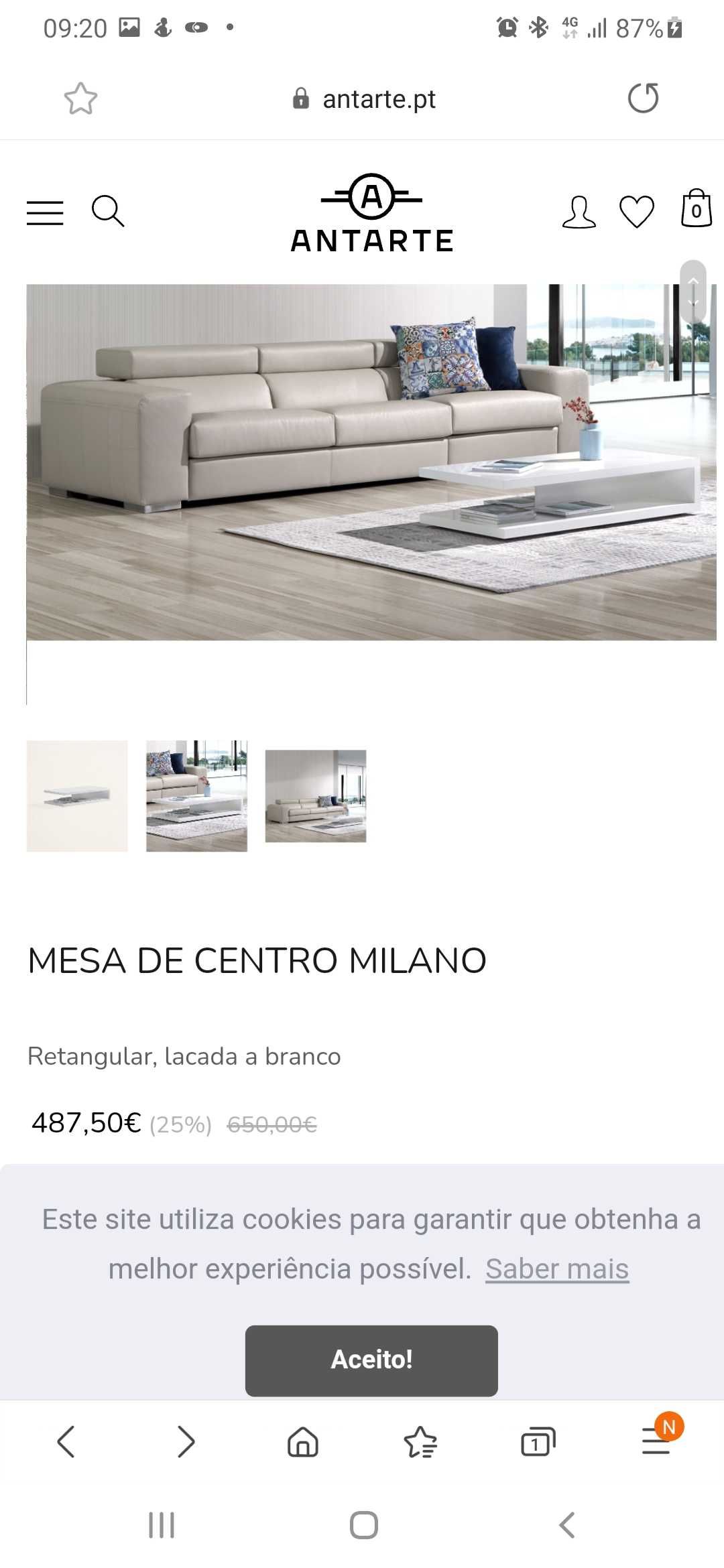 Mesa centro milano Antarte