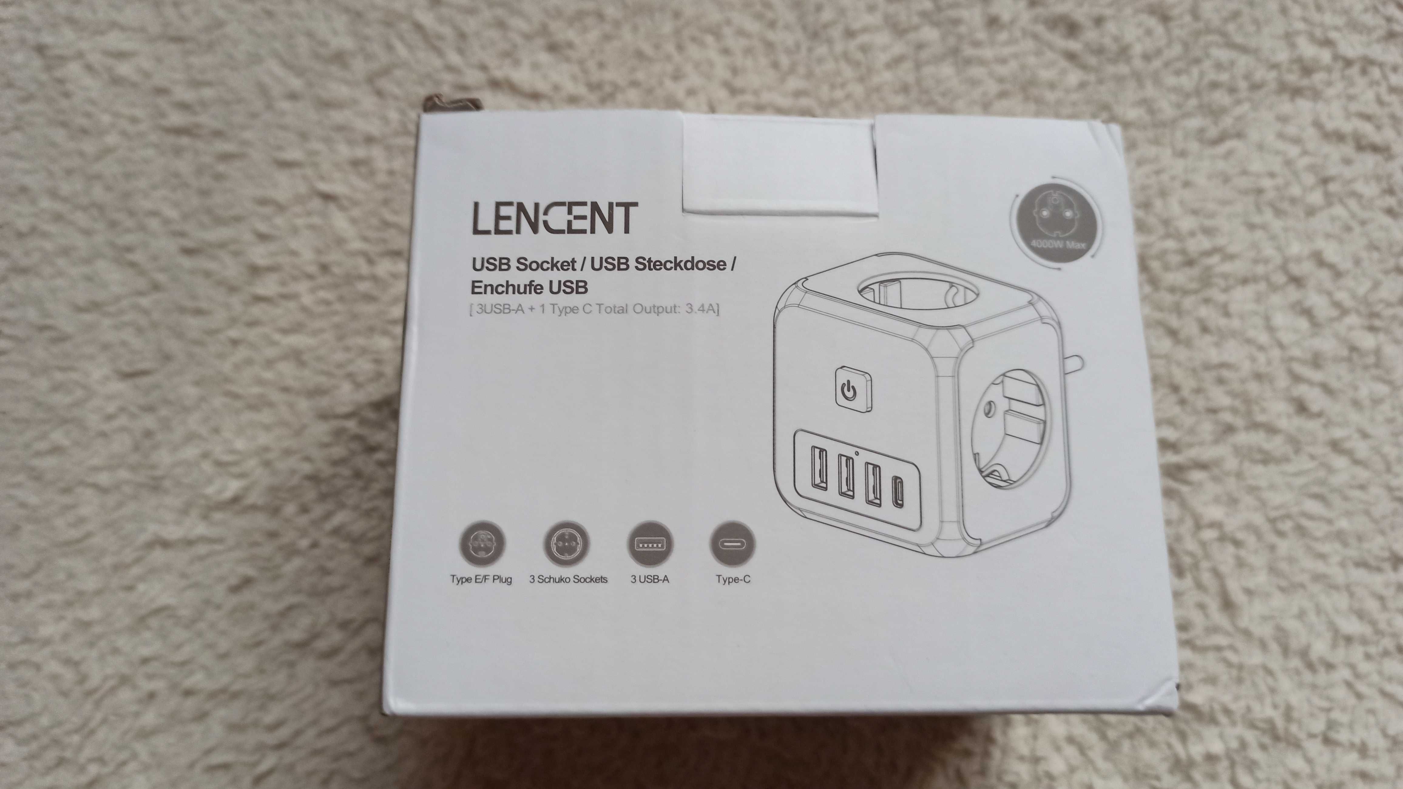 Powercube listwa zasilająca LENCENT 7 w 1 USB