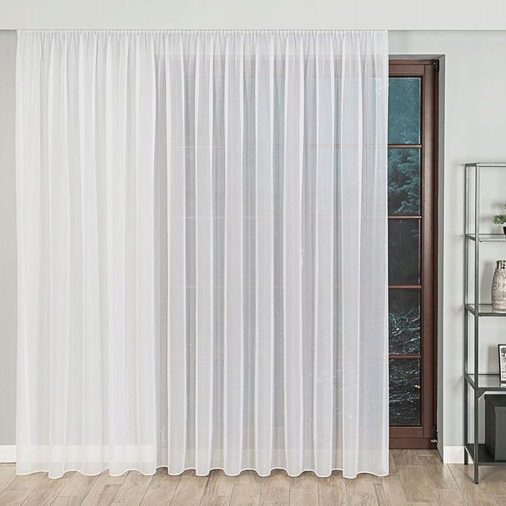 Firana gotowa z woalu VEGA wys 255x200cm z ołowianką do salonu