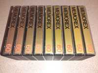 amerykańskie kasety magnetofonowe MEMOREX - chromowe, zestaw 9 sztuk