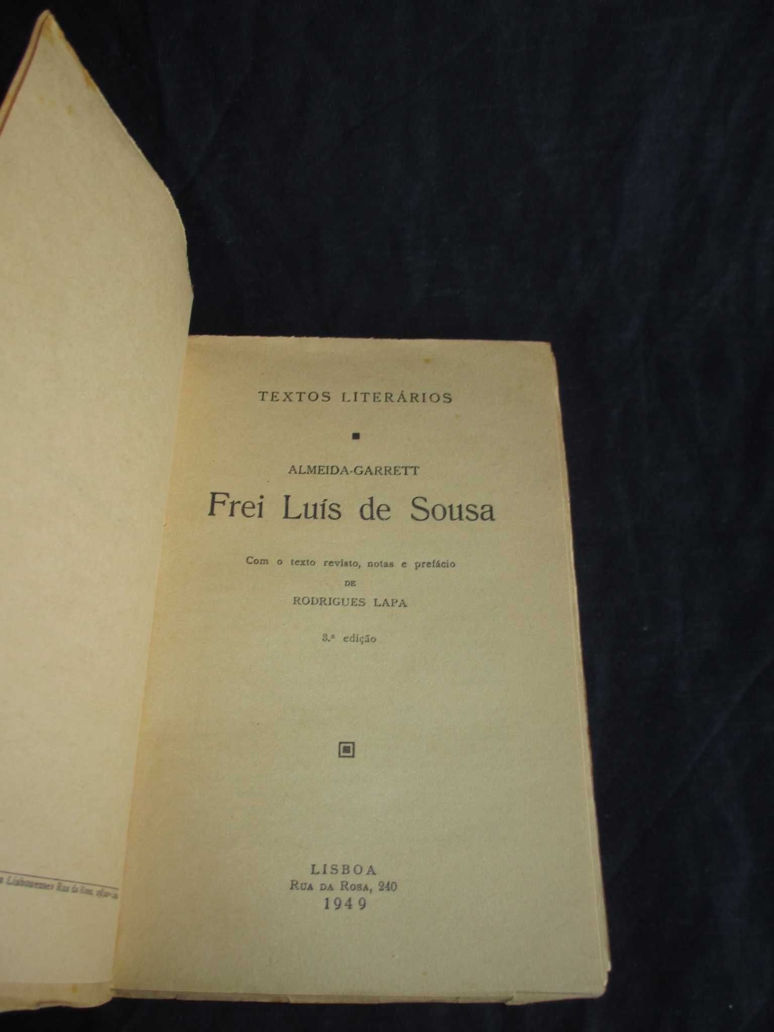 Livro Frei Luís de Sousa Garrett Rodrigues Lapa