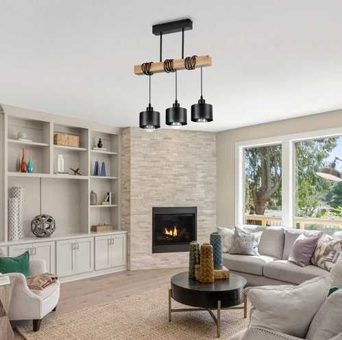 Lampa wisząca – żyrandol 3xE27 czarna, nowoczesna