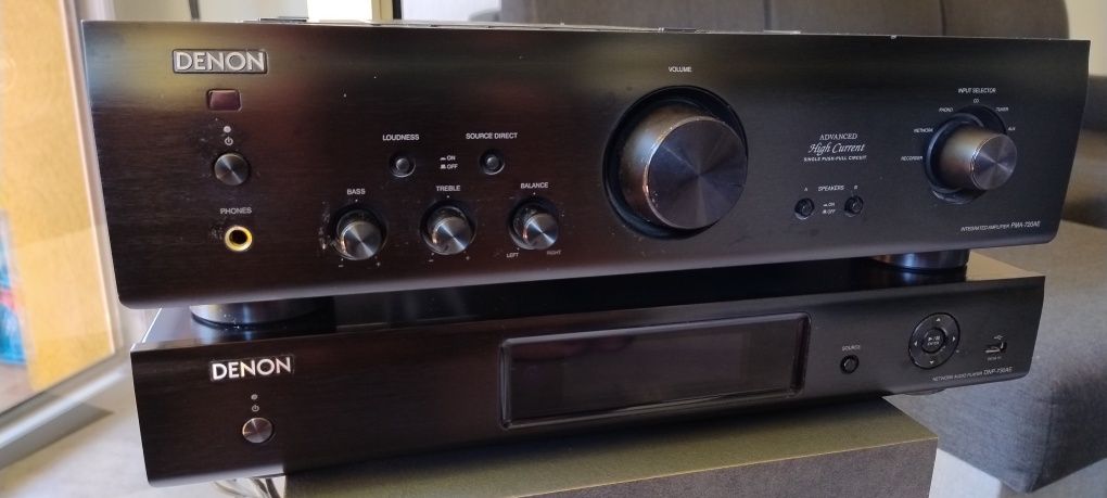 Denon  radio + wzmacniacz+ kolumny + stojaki
