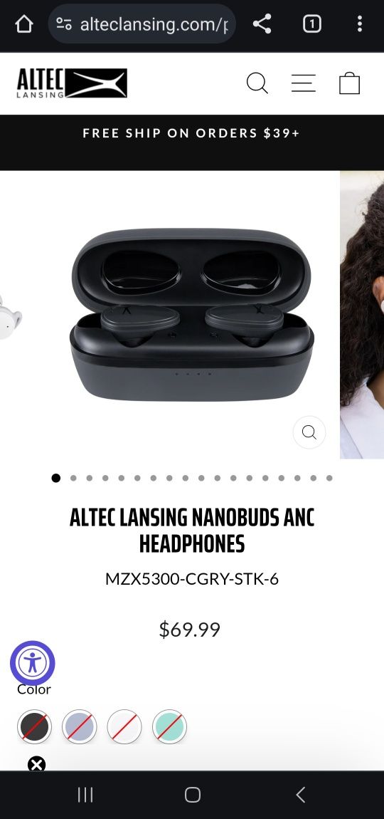 Słuchawki bezprzewodowe douszne Altec Lansing Active Noise Cancelling