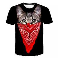 Koszulka damska t-shirt wzór nadruk 3D kot XS