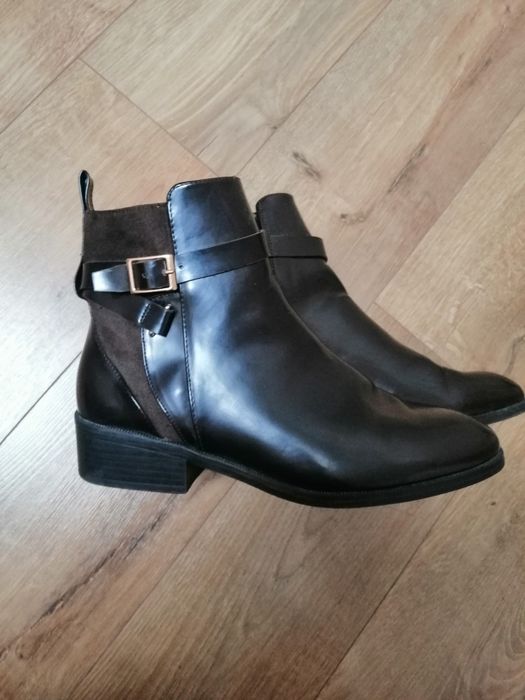 Ботинки черевики коричневі шоколадні на низькому ходу h&m 39 розмір