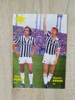 Plakat Zbigniew Boniek I Michael Platini gwiazdy Juventusu format A5