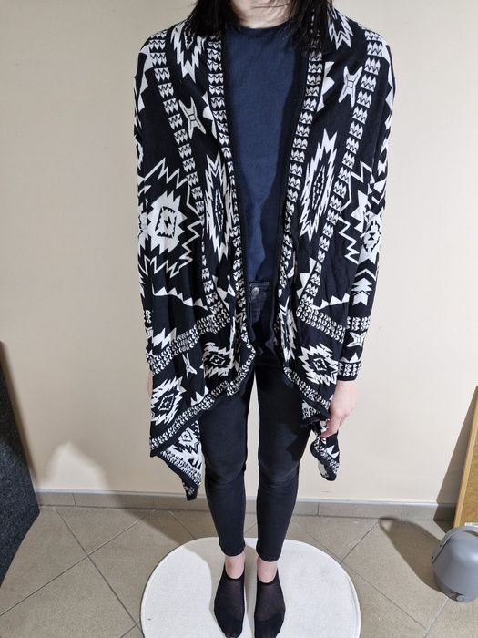 H&M Divided Żakardowy Kardigan Bez Zapięcia z Miękkiej Dzianiny Roz. M